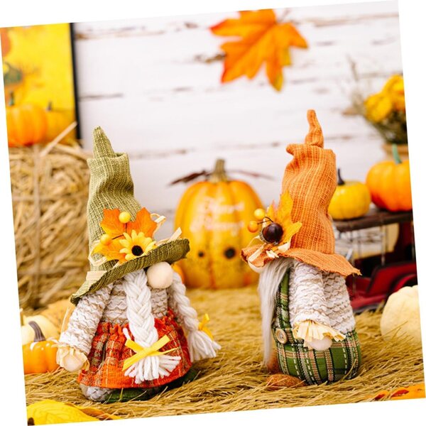 Garneck Herbst-Deko-Zwerg – 2-teiliges Set für Thanksgiving