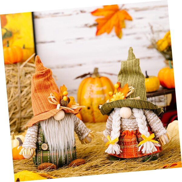 Garneck Herbst-Deko-Zwerg – 2-teiliges Set für Thanksgiving