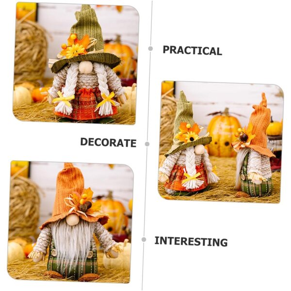 Garneck Herbst-Deko-Zwerg – 2-teiliges Set für Thanksgiving