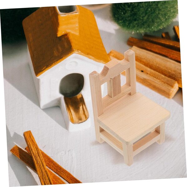 Alipis Miniatura Panca e Sedia in Legno per Casa delle Bambole - 2 Pezzi Accessori Realistici
