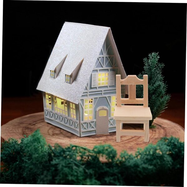 Alipis Miniatura Panca e Sedia in Legno per Casa delle Bambole - 2 Pezzi Accessori Realistici