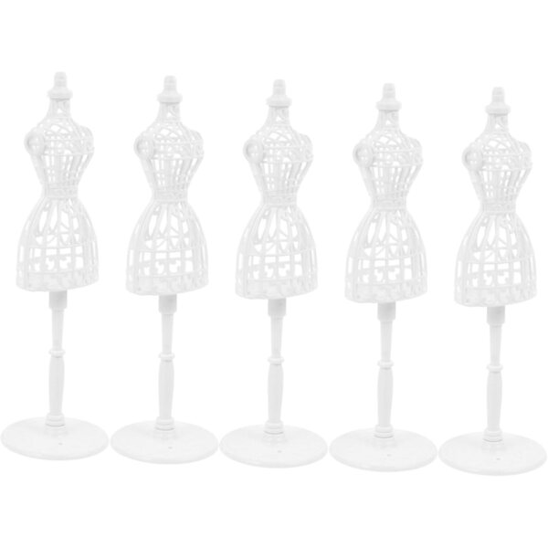 Kleiderständer für POPETPOP 21 cm Puppen, Set mit 5 transparenten Miniatur-Schaufensterpuppen