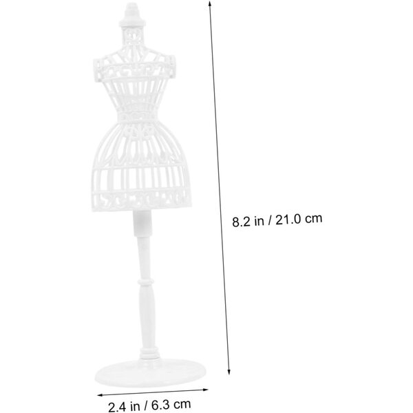 Supporto per vestiti per bambole POPETPOP 21 cm, set 5 manichini trasparenti miniatura