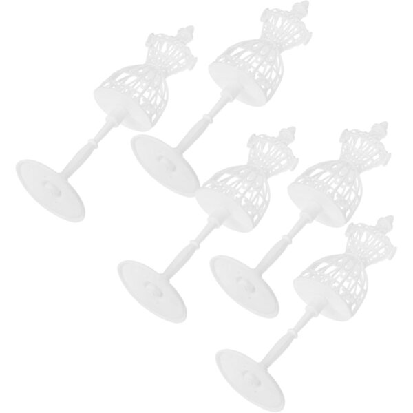 Supporto per vestiti per bambole POPETPOP 21 cm, set 5 manichini trasparenti miniatura