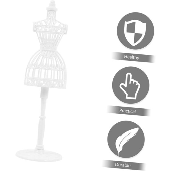 Supporto per vestiti per bambole POPETPOP 21 cm, set 5 manichini trasparenti miniatura