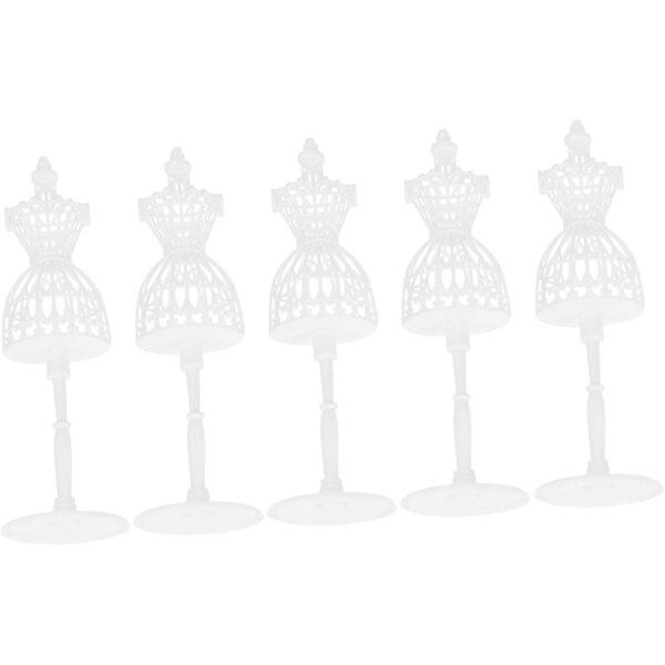 Supporto per vestiti per bambole POPETPOP 21 cm, set 5 manichini trasparenti miniatura