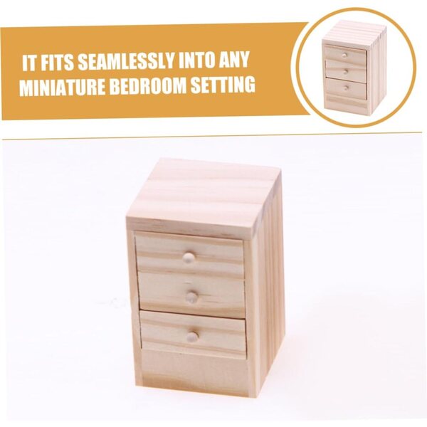 Toyvian 1:12 Miniatur-Holzschrank mit aufklappbarer Schublade für OB11-Puppen