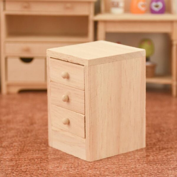 Toyvian 1:12 Miniatur-Holzschrank mit aufklappbarer Schublade für OB11-Puppen