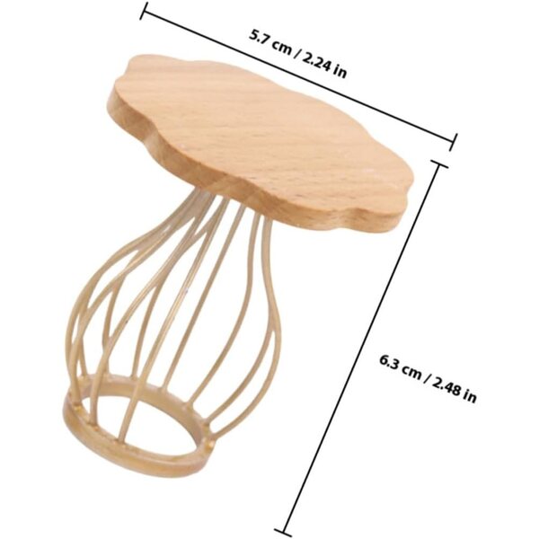 Mini Tavolino da Tè in Legno Beige per Case delle Bambole, Mobili in Miniatura Realistici