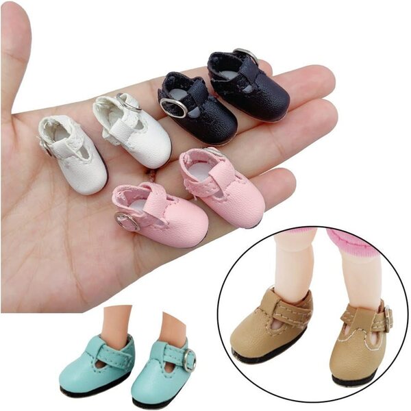 Lederschuhe mit Schnalle für 1/6 Puppe – Freizeitzubehör Uteruik 2,8 x 1,2 cm