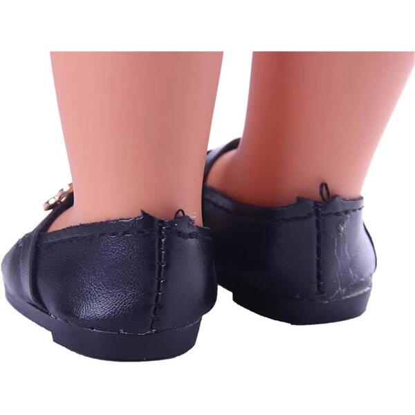 Scarpe in Pelle Nera per Bambole 46cm - Accessori Abbigliamento Casual Uteruik