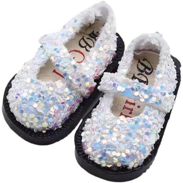 Scarpe con Paillettes per Bambola BJD Scala 1/8 e 1/6, Scarpe Basse di Alta Qualità