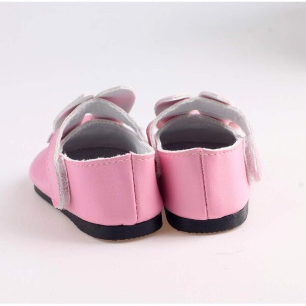 Scarpe in pelle rosa con orecchie di coniglio per bambole da 46 cm, accessori moda