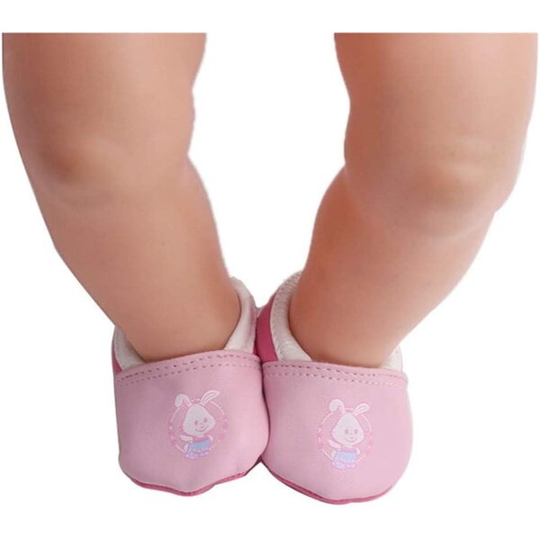 Flache Schuhe für 46 cm große Puppen mit Hasenaufdruck, Kostümzubehör