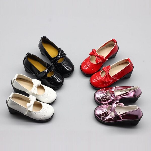 Scarpe con Tacco Alto e Fiocco per Bambole BJD 1/3 da 60 cm | Scarpe con Fibbia Casual