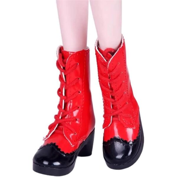 Rote Schnürstiefel mit Absatz für 1/4 BJD-Puppe – SD-Freizeitschuhe