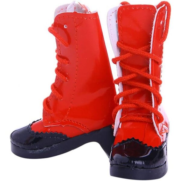 Rote Schnürstiefel mit Absatz für 1/4 BJD-Puppe – SD-Freizeitschuhe