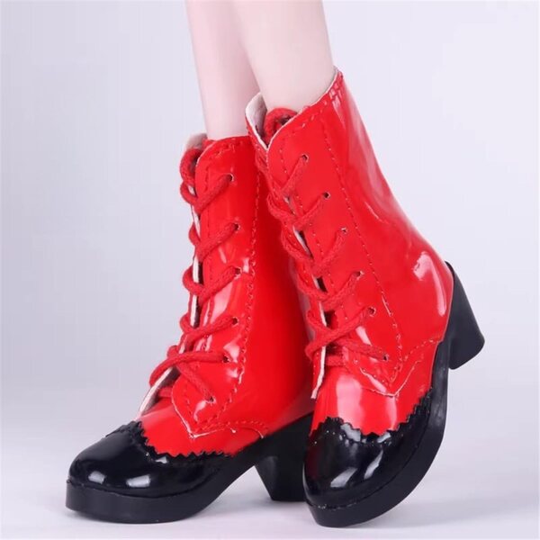 Rote Schnürstiefel mit Absatz für 1/4 BJD-Puppe – SD-Freizeitschuhe