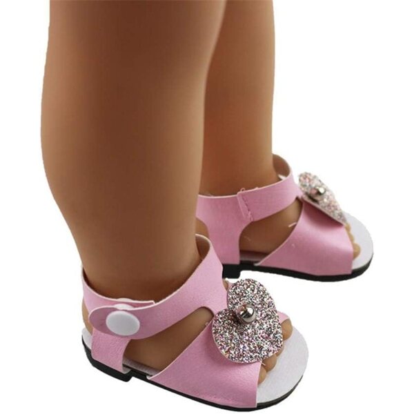 Sandali Rosa per Bambola 18 Pollici - Scarpe a Cuore per Bambola Americana