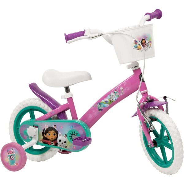 TOIMSA Gabby's Dollhouse 12" Kinderfahrrad mit Stabilisatoren und sicheren Bremsen