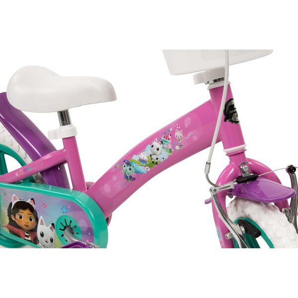 TOIMSA Gabby's Dollhouse 12" Kinderfahrrad mit Stabilisatoren und sicheren Bremsen