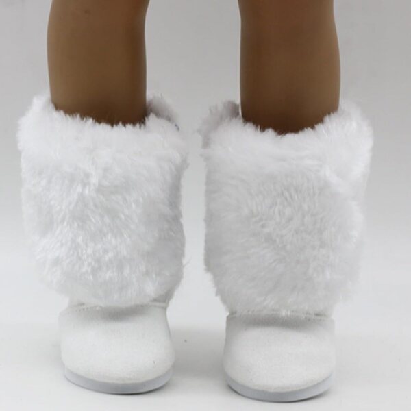 Stivali di Peluche Bianchi per Bambole 46 cm - Scarpe Accessorio Costume Uteruik