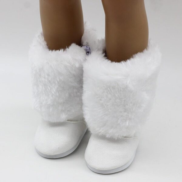 Stivali di Peluche Bianchi per Bambole 46 cm - Scarpe Accessorio Costume Uteruik