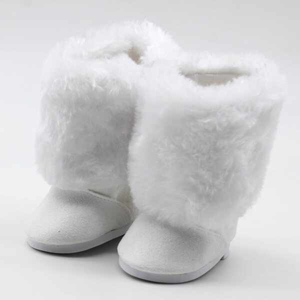 Stivali di Peluche Bianchi per Bambole 46 cm - Scarpe Accessorio Costume Uteruik