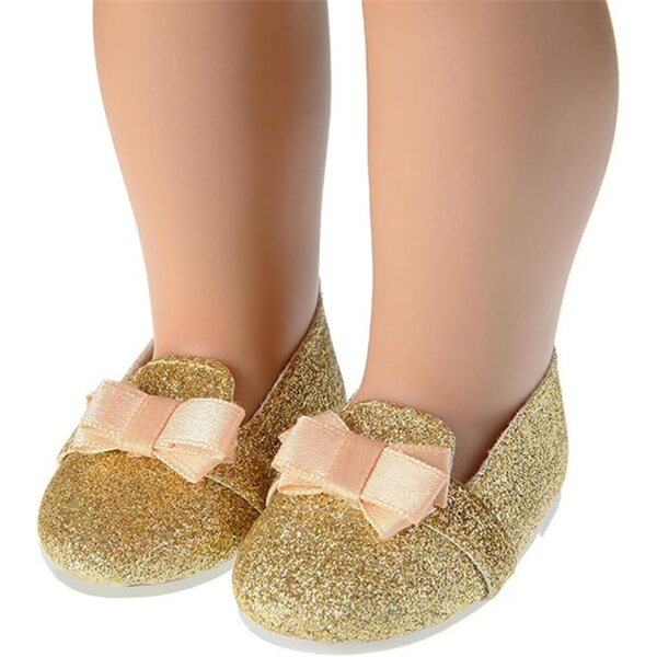 Goldene Schuhe für Puppen 46 cm – Flache Schuhe Kostümzubehör Uteruik