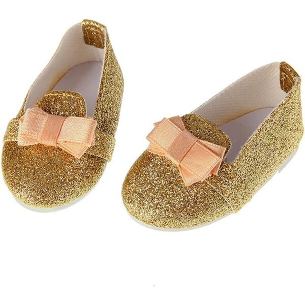 Goldene Schuhe für Puppen 46 cm – Flache Schuhe Kostümzubehör Uteruik