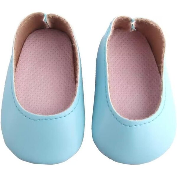 Blaue Lederschuhe für 46 cm Puppe – flache Schuhe Uteruik Kostümzubehör