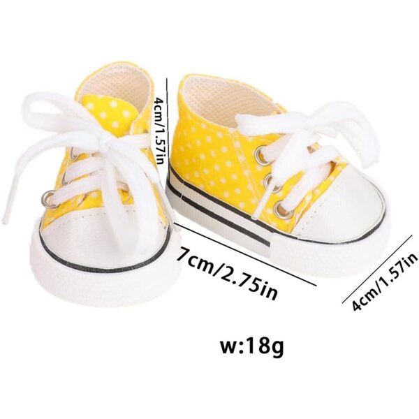 Hellrosa Segeltuchschuhe für 46 cm große Puppen – flache Schnürschuhe als Kostümzubehör