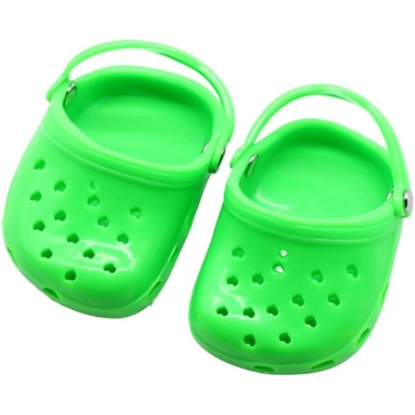Grüne Hausschuhe für 46 cm große Puppen – Sommersandalen für 18-Zoll-amerikanische Puppen