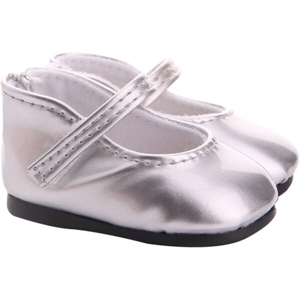 Scarpe in Pelle Argento per Bambole 46 cm - Scarpe Basse Casual Uteruik