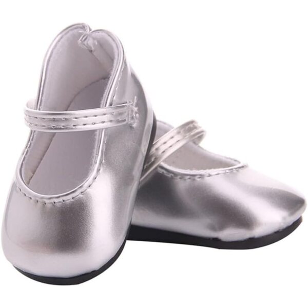 Scarpe in Pelle Argento per Bambole 46 cm - Scarpe Basse Casual Uteruik