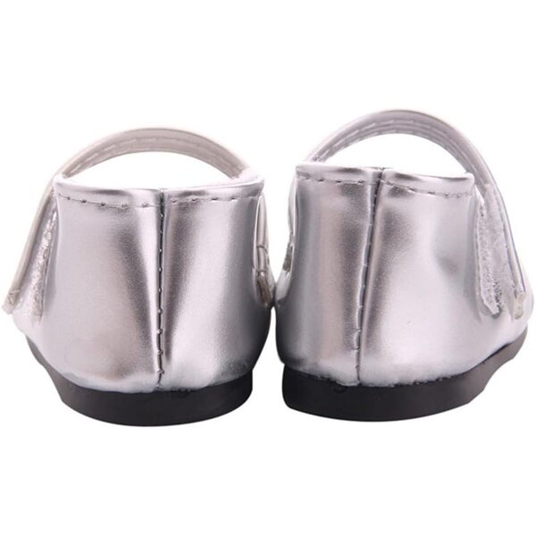Scarpe in Pelle Argento per Bambole 46 cm - Scarpe Basse Casual Uteruik
