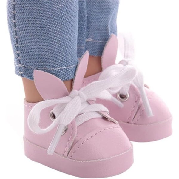 Lederschuhe mit Hasenohren für 14-Zoll-Puppen – Uteruik-Zubehör