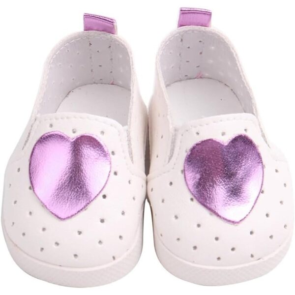 Flache Schuhe für 46 cm große Puppen mit Herzmuster – hochwertige Freizeitaccessoires