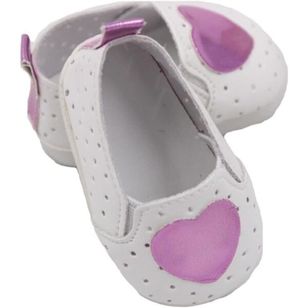 Flache Schuhe für 46 cm große Puppen mit Herzmuster – hochwertige Freizeitaccessoires