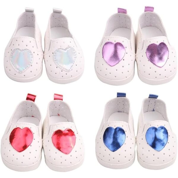 Flache Schuhe für 46 cm große Puppen mit Herzmuster – hochwertige Freizeitaccessoires