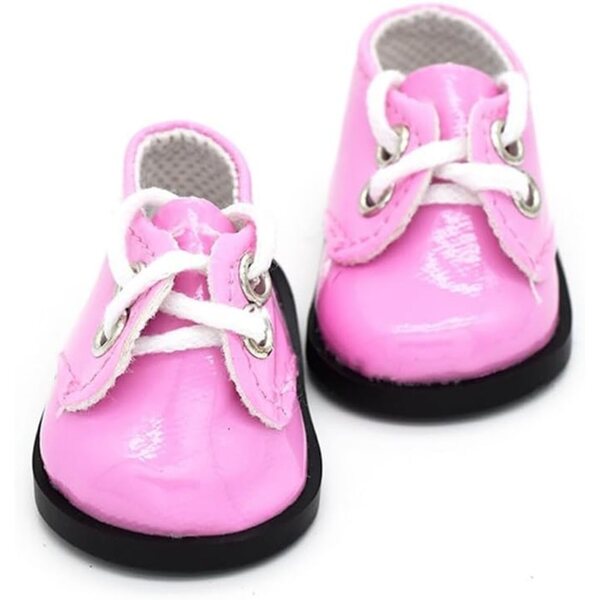 Rosa Baumwoll-Schnürschuhe für 14-Zoll-Puppen, Uteruik-Qualitätszubehör