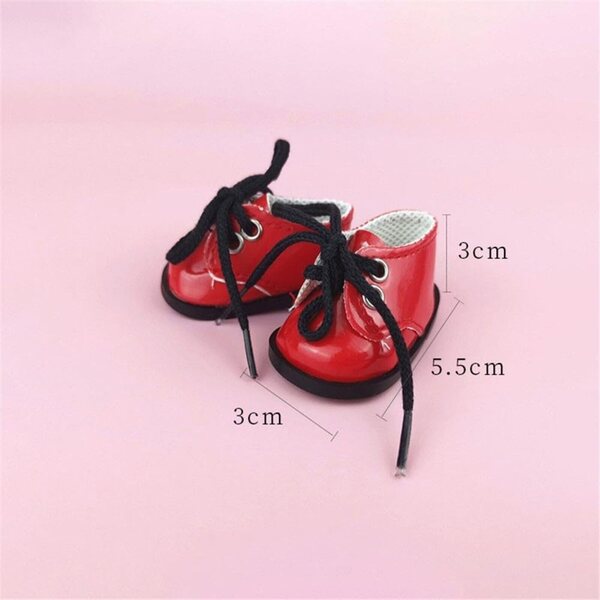 Scarpe in Pelle Rosse per Bambole 14 Pollici - Accessori di Qualità e Design Elegante