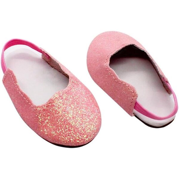 Rosa Schuhe für 46 cm große Puppen – flache Sandalen, Puppenkostüm-Zubehör