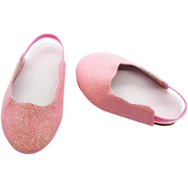 Rosa Schuhe für 46 cm große Puppen – flache Sandalen, Puppenkostüm-Zubehör