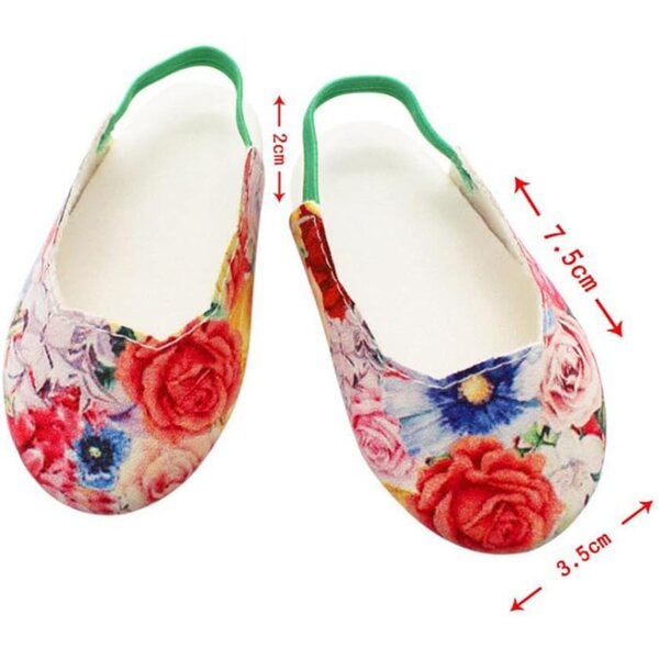 Rosa Schuhe für 46 cm große Puppen – flache Sandalen, Puppenkostüm-Zubehör