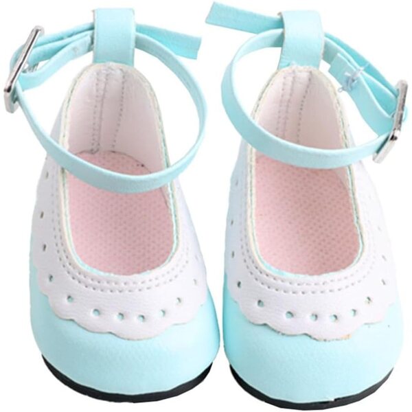 Lederschuhe für 18-Zoll-Puppe mit Schnalle – Flache Schuhe für 46-cm-Puppenkostüm