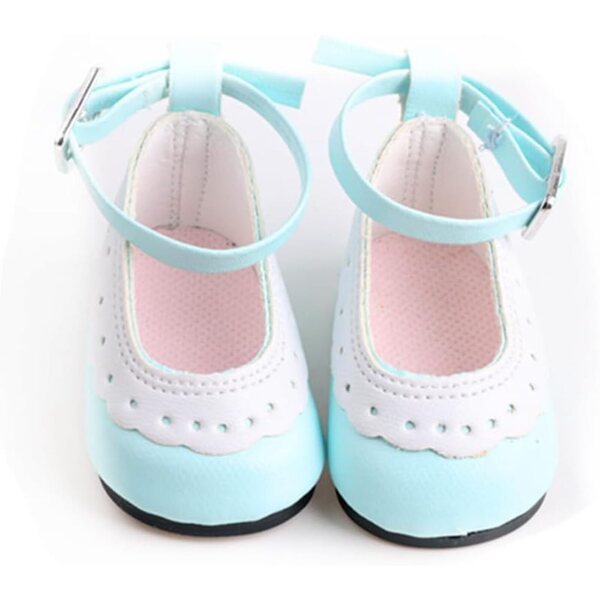 Lederschuhe für 18-Zoll-Puppe mit Schnalle – Flache Schuhe für 46-cm-Puppenkostüm