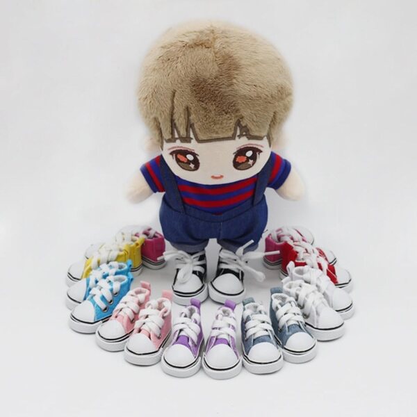 Canvas-Schuhe mit rosa Schnürsenkeln für BJD Doll 1/6, 5 cm Kostümzubehör