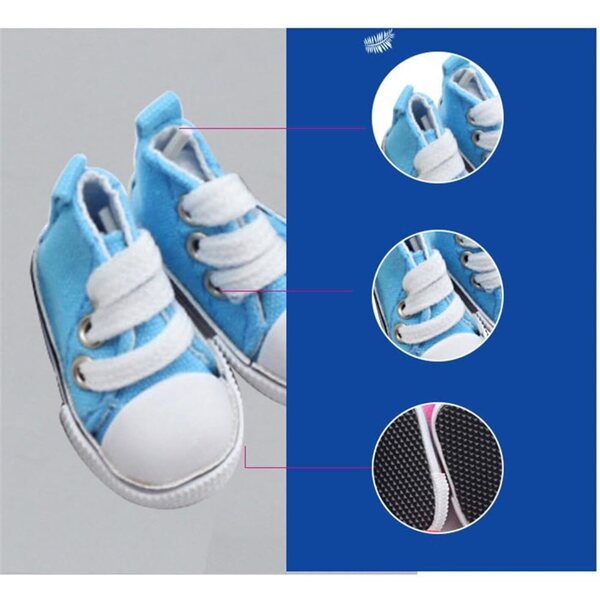 Canvas-Schuhe mit rosa Schnürsenkeln für BJD Doll 1/6, 5 cm Kostümzubehör