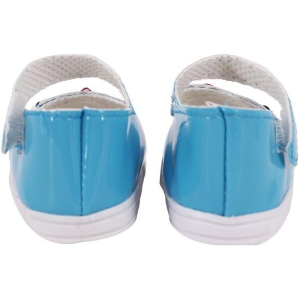 Blaue Lederschuhe für 46 cm große Puppen – Zubehör für das amerikanische Puppenkostüm